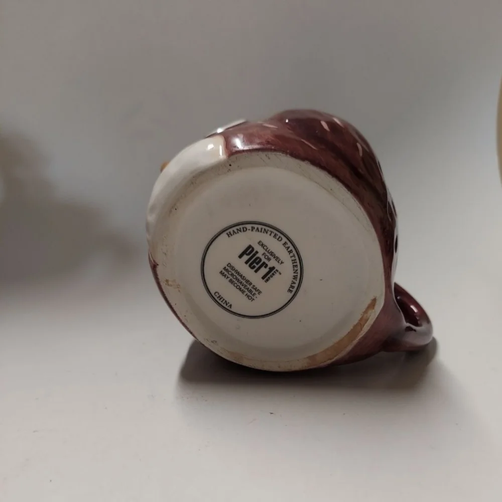 2 Vintage Pier 1 Owl Coffee Mugs‎ Cozy Countrycore